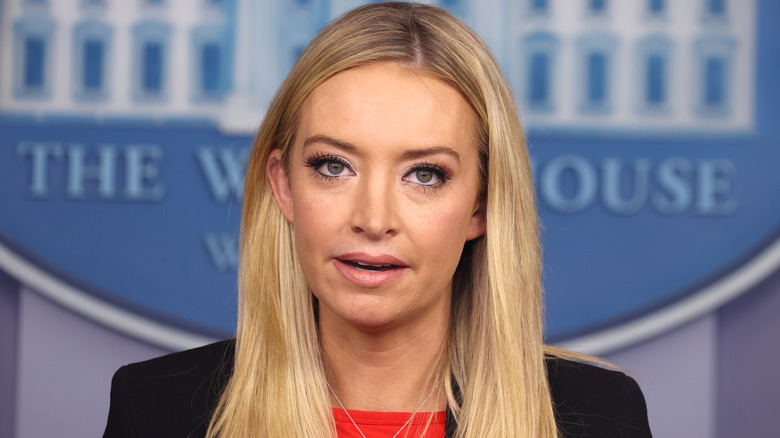 Kayleigh McEnany speaking at the White House