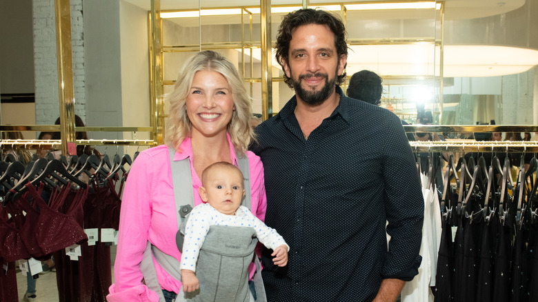 Amanda Kloots, son Elvis, and Nick Cordero at launch event in 2019