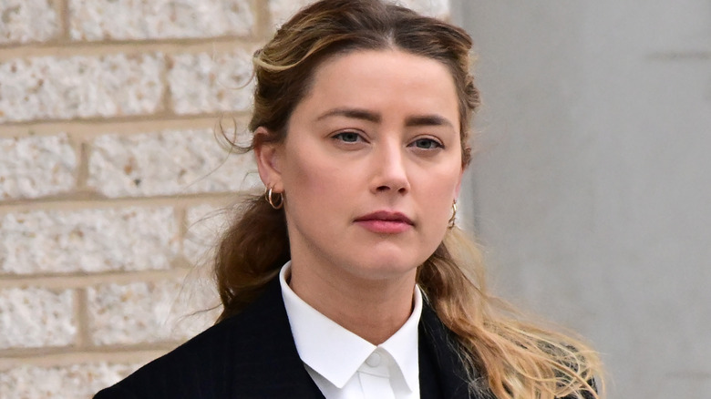 Amber Heard leaving court