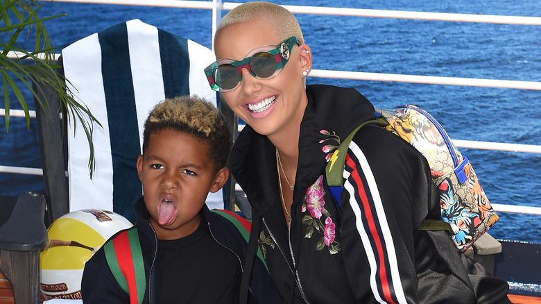 Amber Rose and her son smiling