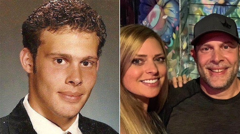 Left: Paul Teutul Jr. high school photo; Right: Paul with wife Rachael Biester