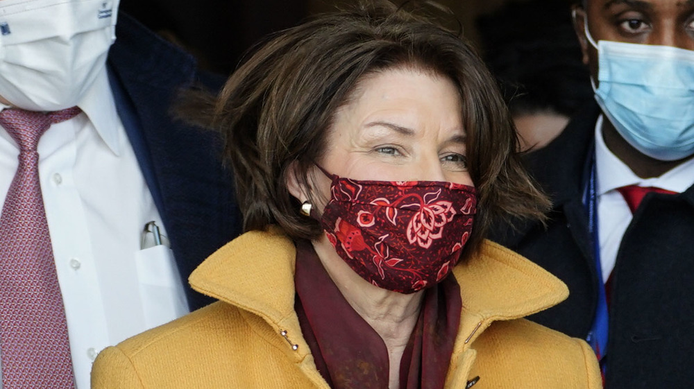 Amy Klobuchar wearing face mask