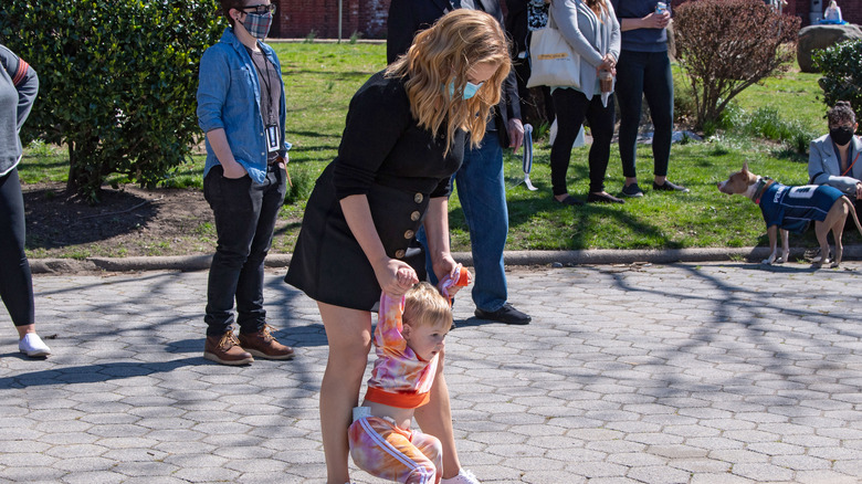 Amy Schumer and her son Gene 