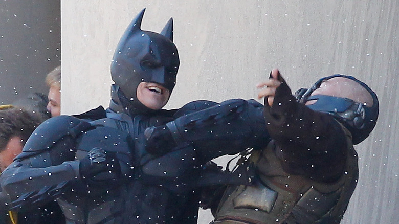 Christian Bale dressed up as Batman