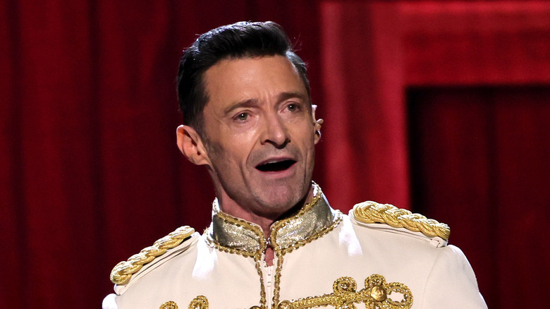 Hugh Jackman singing on stage