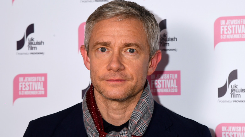 Martin Freeman smiling uncomfortably 