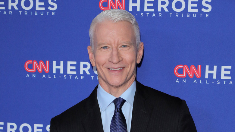 Anderson Cooper in a blue shirt