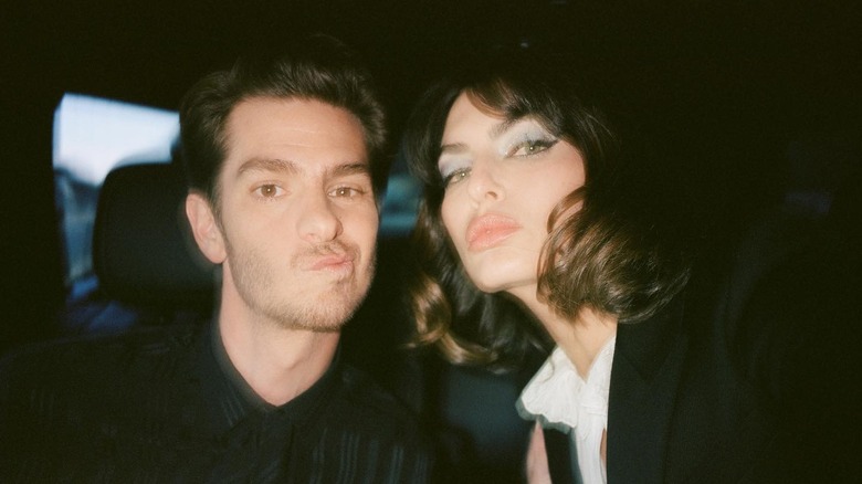 Alyssa Miller and Andrew Garfield pose 