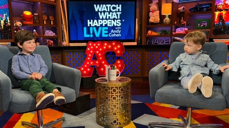 Andy Cohen and Anderson Cooper's sons on WWHL set