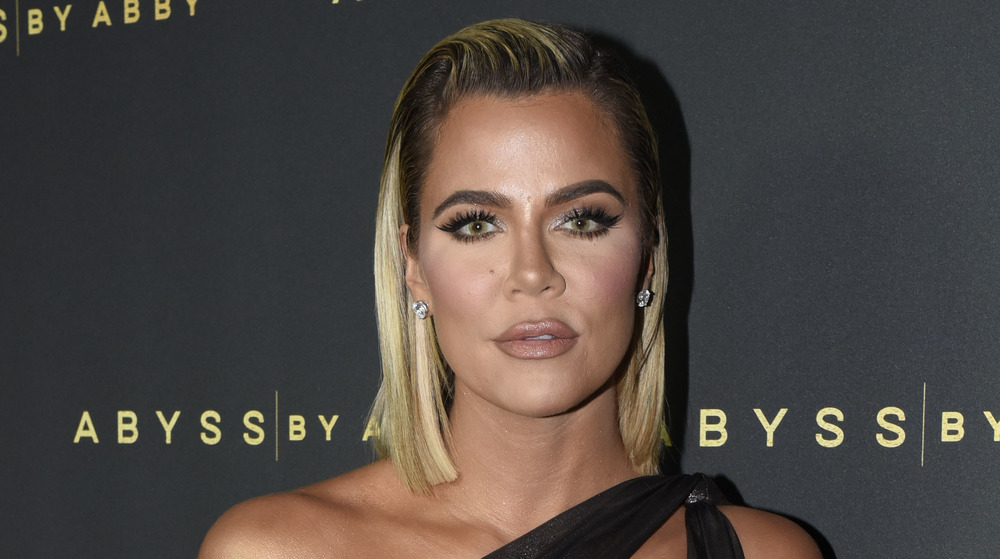 Khloe Kardashian hair slicked back