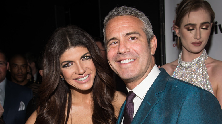 Andy Cohen and Teresa Giudice posing for a picture