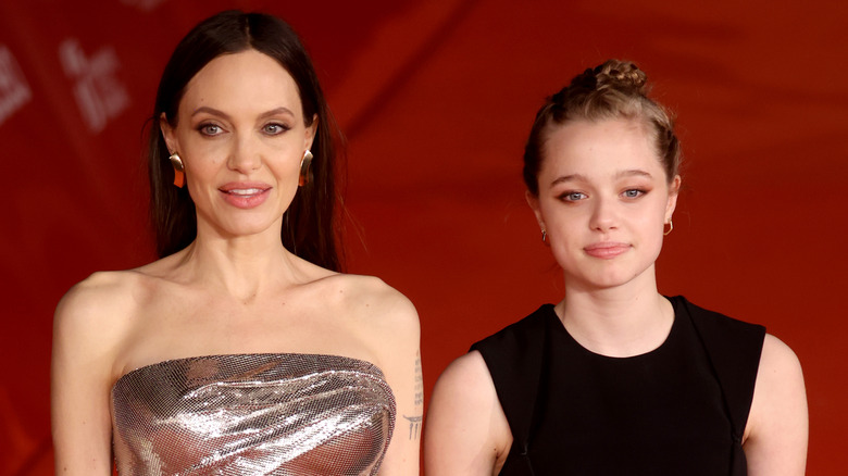 Angelina Jolie and Shiloh pose on the red carpet