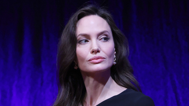 Angelina Jolie looking to the side