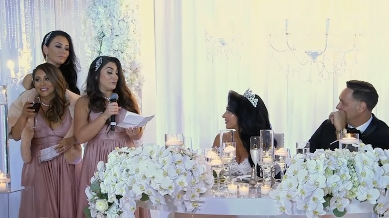 Snooki, JWoww, Deena speaking at Angelina Pivarnick's wedding