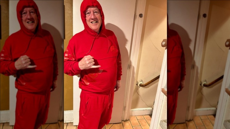 Angus Cloud's father in red tracksuit