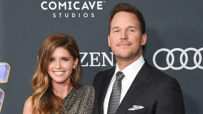 Chris Pratt and Katherine Schwarzenegger pose