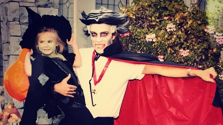 Larry Birkhead holds Dannielynn on Halloween