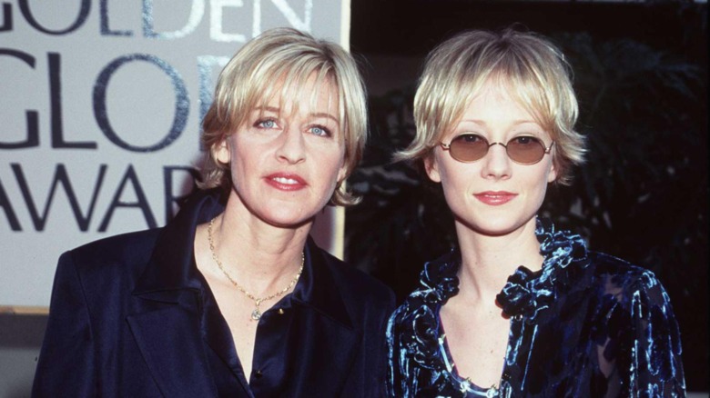 Ellen DeGeneres and Anne Heche at the Goldren Globes