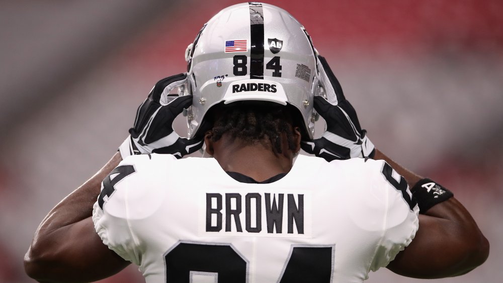 Back of Antonio Brown's Raiders jersey