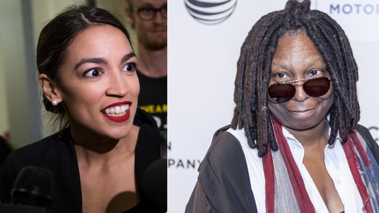 Alexandria Ocasio-Cortez; Whoopi Goldberg at TriBeCa Film Festival in 2014