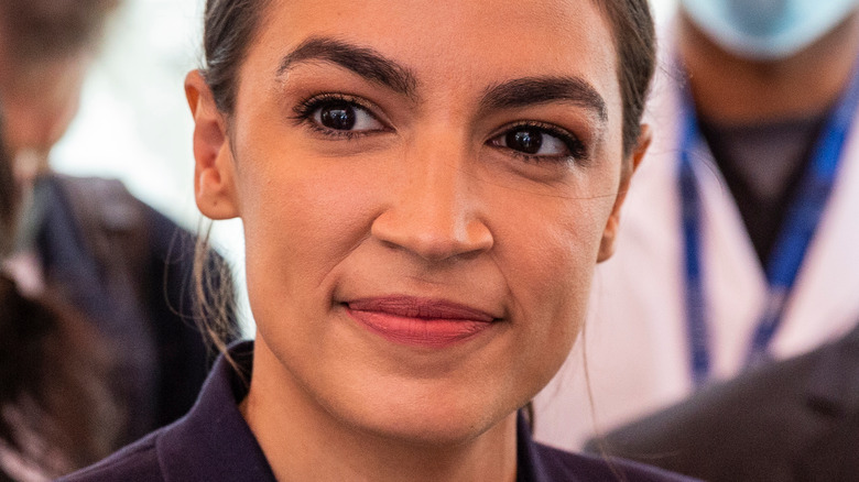 Alexandria Ocasio-Cortez at Elmhurst Hospital in 2021