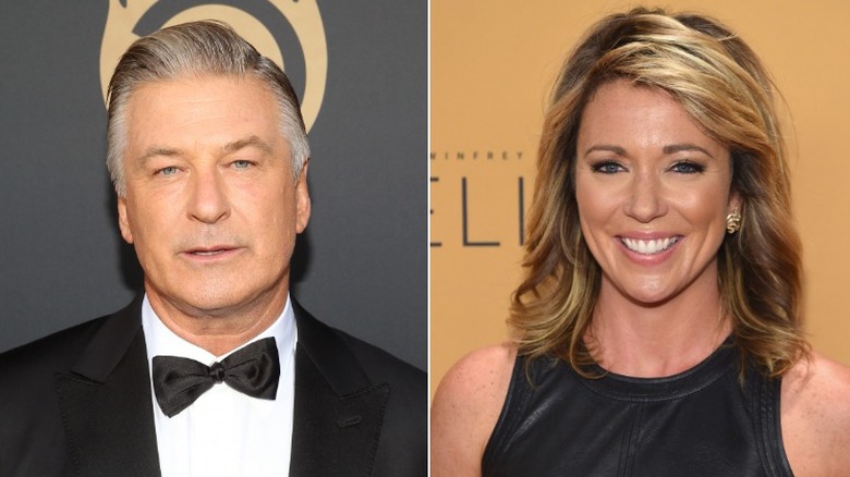 Alec Baldwin and Brooke Baldwin posing in split image