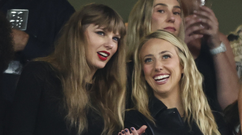 Taylor Swift and Brittany Mahomes watching football