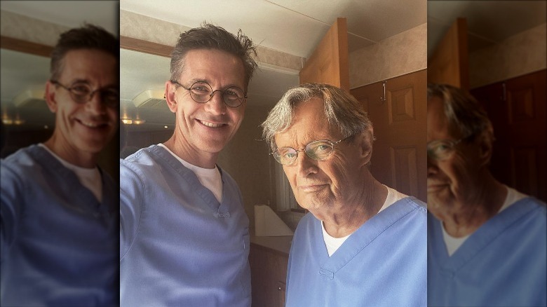 Brian Dietzen and David McCallum in their NCIS uniforms