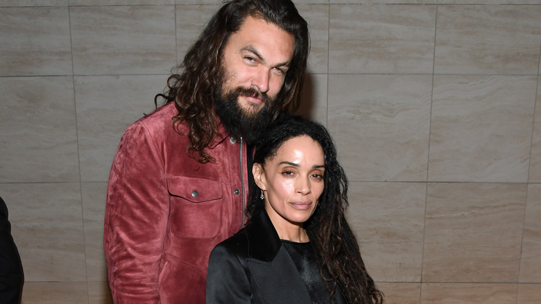 Jason Momoa and Lisa Bonet attend the Tom Ford  show 2020