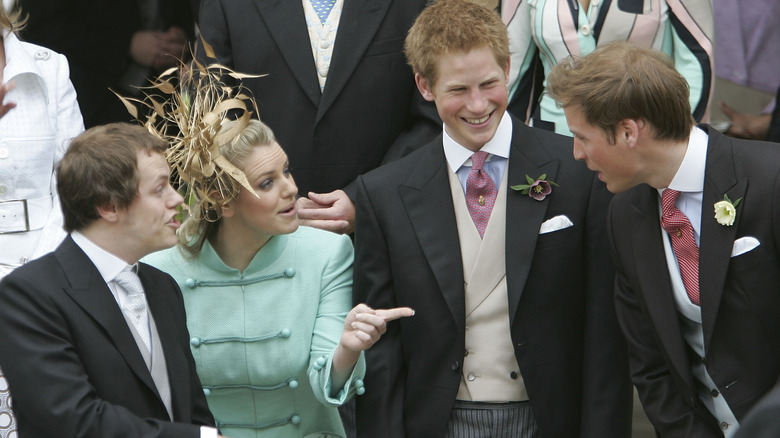 Tom Parker Bowles, Laura Lopes Prince Harry and Prince William talking