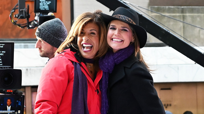 Hosts Hoda Kotb and Savannah Guthrie smile for a picture