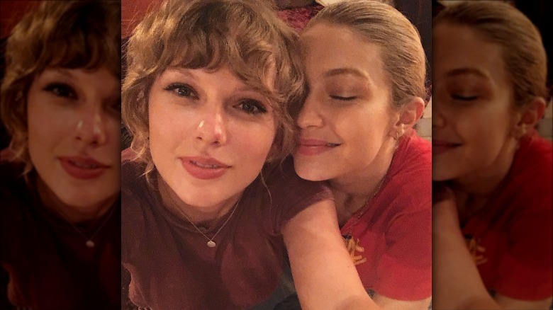 Taylor Swift and Gigi Hadid posing