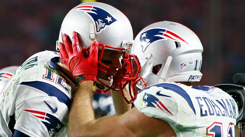 Julian Edelman with Tom Brady