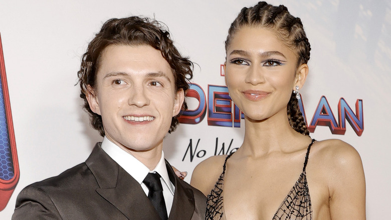 Zendaya and Tom Holland at L.A. premiere of "Spider-Man: No Way Home"