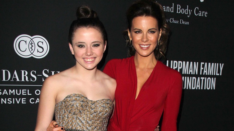 Lily Sheen, Kate Beckinsale smiling