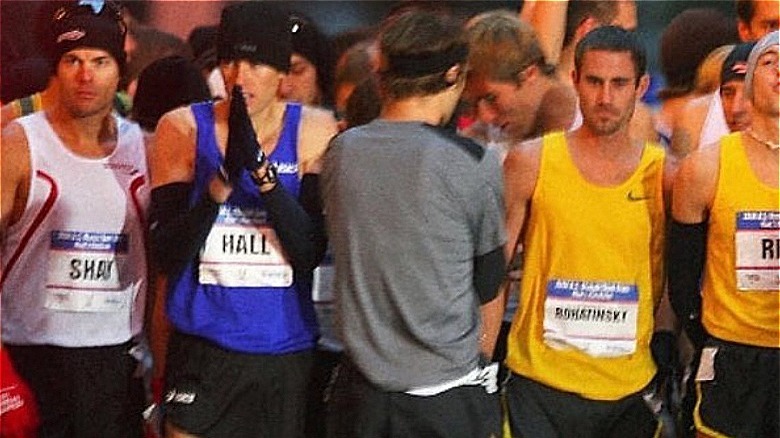 Ryan Shay with other runners at a track event
