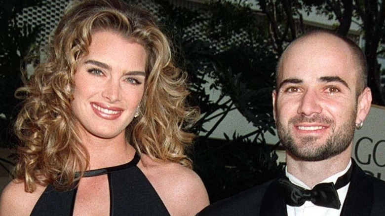 Andre Agassi and Brooke Shields smiling