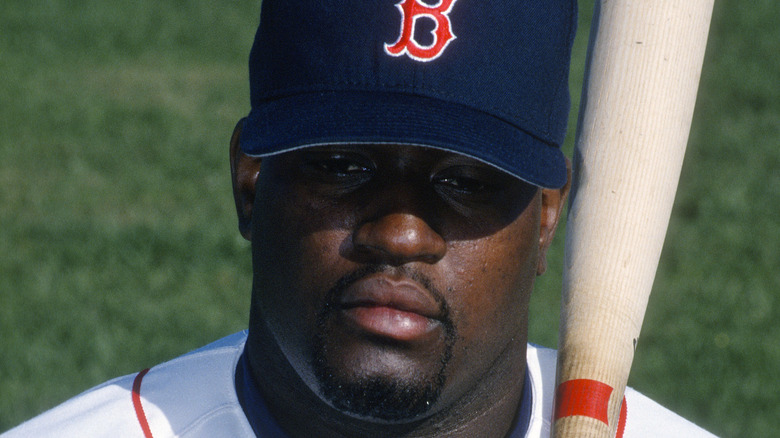 Mo Vaughn on the field 