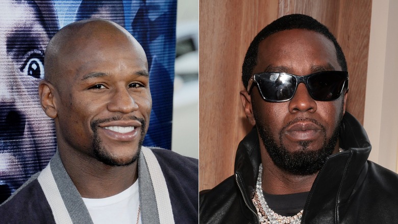 Split image of Floyd Mayweather, left, and P Diddy, right