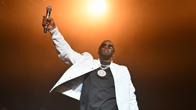 P Diddy performing onstage in London