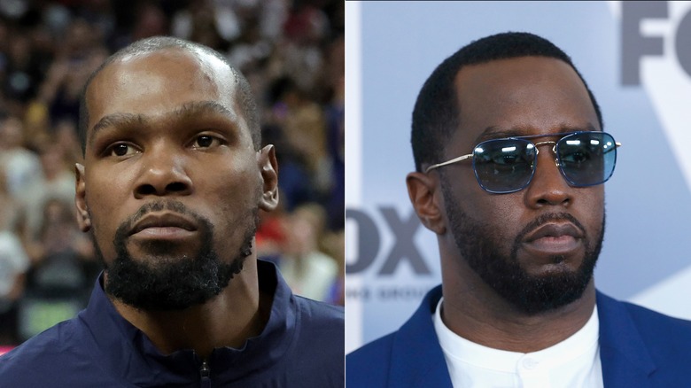 Split image of Kevin Durant, left, and P Diddy, right