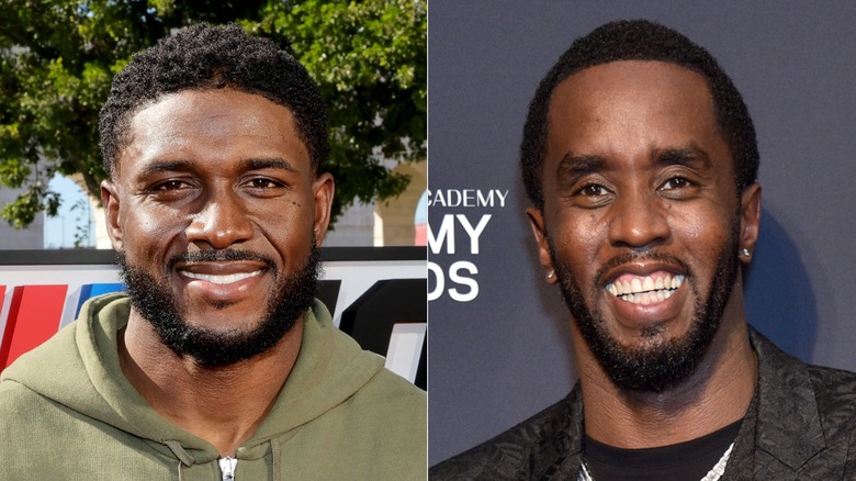 Split Image of Reggie Bush, left, and Diddy, right