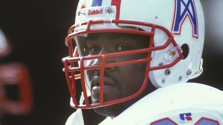 Gary Brown in a Houston Oilers helmet