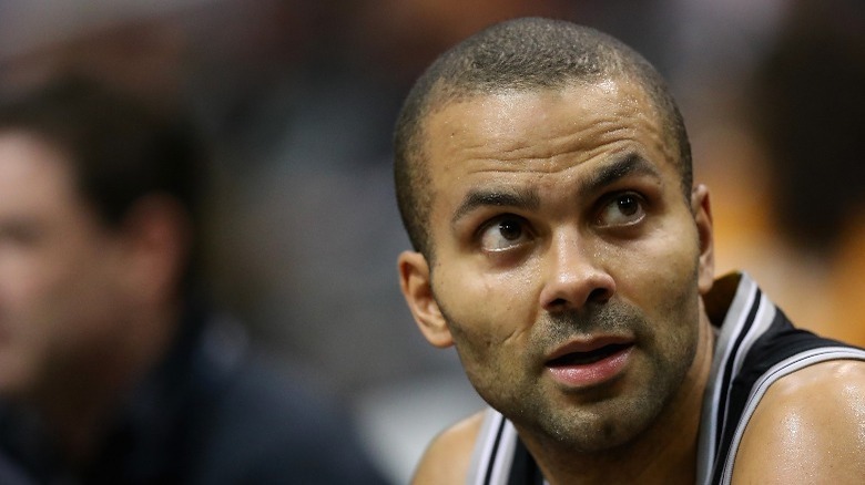 Tony Parker looking to side