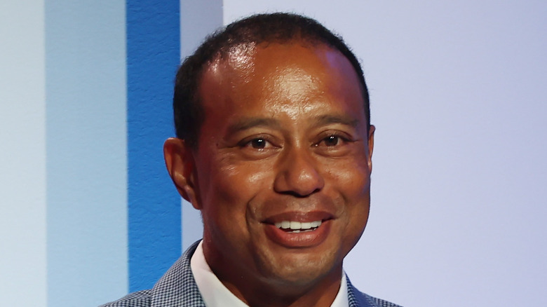 Tiger Woods smiling