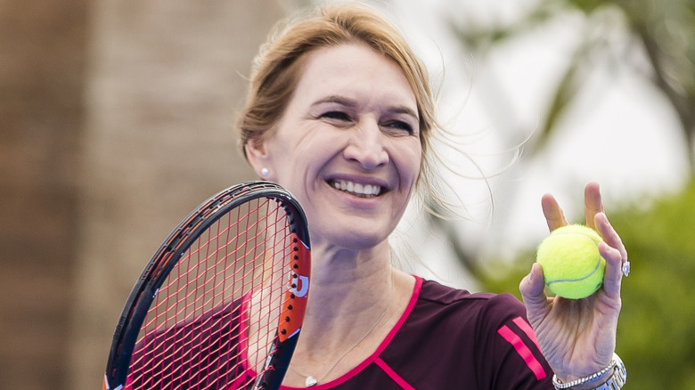 Steffi Graf holding tennis ball