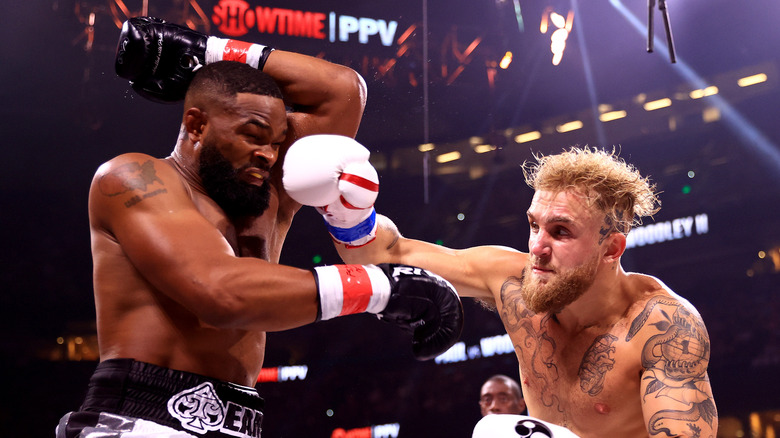 Tyron Woodley and Jake Paul boxing