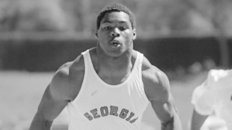 Jim Hines competing in 1981