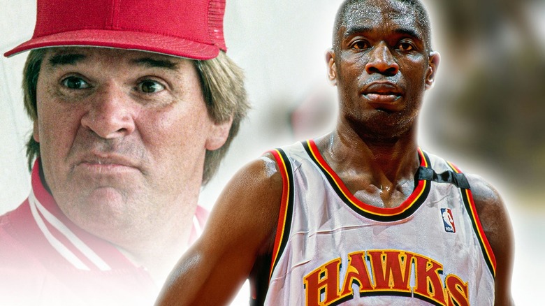 Side by side photos of Pete Rose and Dikembe Mutombo