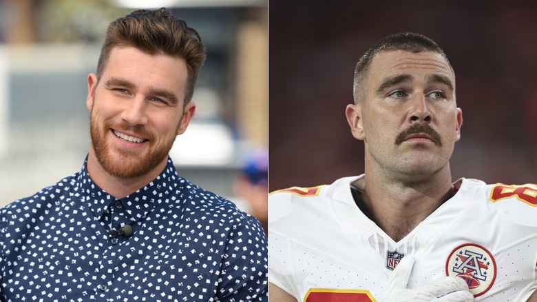 Travis Kelce with beard, moustache